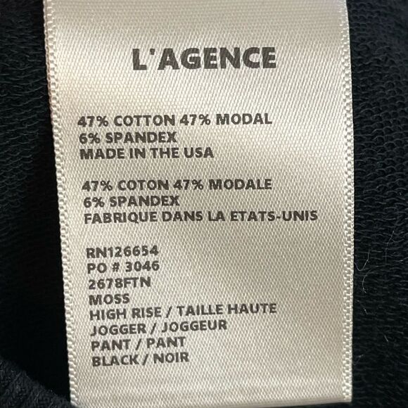 L’Agence the Moss lux Jogger Pants in black. NWT  Large - Picture 6 of 7